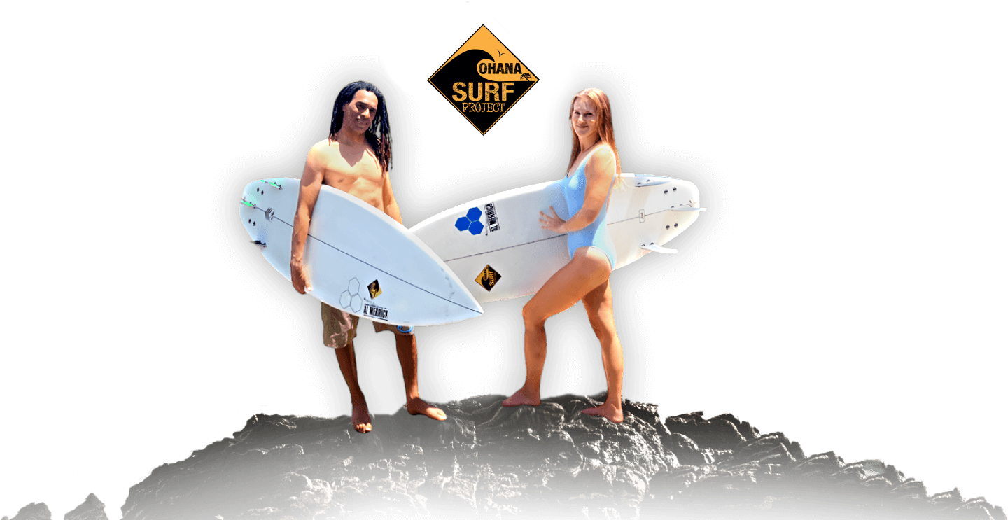 Couples In Swimsuit Holding Surfboard Img